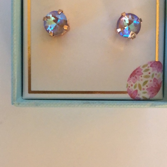 Greige Crystal Earrings - Picture 2 of 7